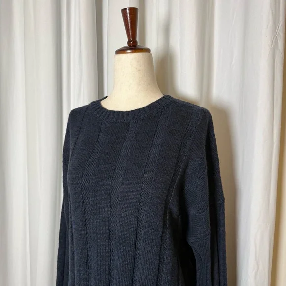 Dissh Jazz Indigo Ribbed Knit Set Navy Top Straight Leg Pants NWT Womens XS - Picture 8 of 16